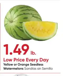 Stater Bros Yellow or Orange Seedless Watermelons offer