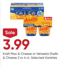 Stater Bros Kraft Mac & Cheese or Velveeta Shells & Cheese offer