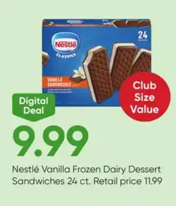 Stater Bros Nestlé Vanilla Frozen Dairy Dessert Sandwiches offer