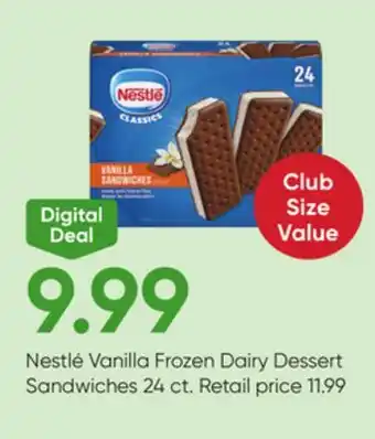 Stater Bros Nestlé Vanilla Frozen Dairy Dessert Sandwiches offer