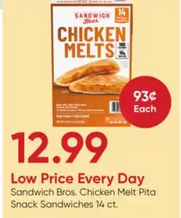 Stater Bros Sandwich Bros. Chicken Melt Pita Snack Sandwiches offer