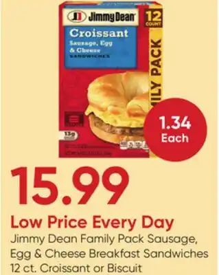 Stater Bros Jimmy Dean Family Pack Sausage, Egg & Cheese Breakfast Sandwiches offer