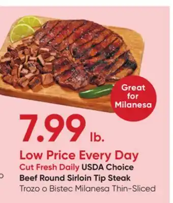 Stater Bros USDA Choice Beef Round Sirloin Tip Steak offer