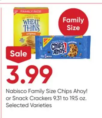 Stater Bros Nabisco Family Size Chips Ahoy! or Snack Crackers offer