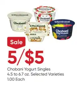 Stater Bros Chobani Yogurt Singles offer