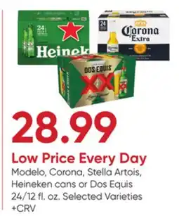 Stater Bros Modelo, Corona, Stella Artois, Heineken cans or Dos Equis offer