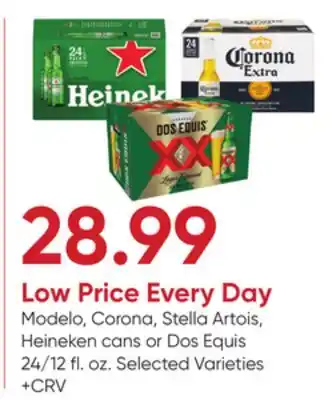 Stater Bros Modelo, Corona, Stella Artois, Heineken cans or Dos Equis offer