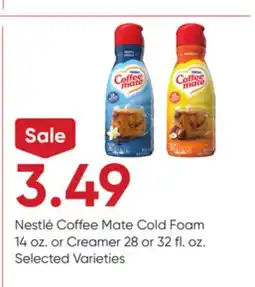 Stater Bros Nestlé Coffee Mate Cold Foam 14 oz. or Creamer 28 or 32 fl. oz offer