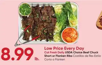 Stater Bros USDA Choice Beef Chuck Short or Flanken Ribs offer