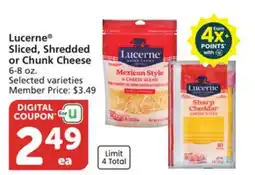 Vons Lucerne Sliced, Shredded or Chunk Cheese offer