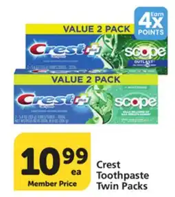 Vons Crest Toothpaste Twin Packs offer