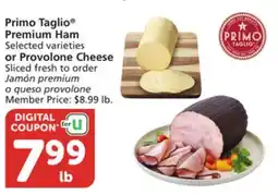 Vons Primo Taglio Premium Ham Selected varieties or Provolone Cheese offer