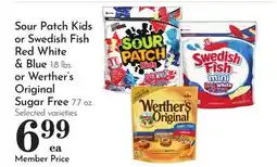 Pavilions Sour Patch Kids or Swedish Fish Red White & Blue 1.8 lbs. or Werther's Original Sugar Free 7.7 oz offer