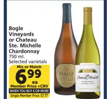 Vons Bogle Vineyards or Chateau Ste. Michelle Chardonnay offer