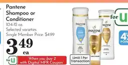 Pavilions Pantene Shampoo or Conditioner offer