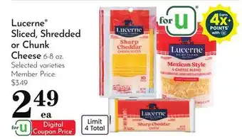 Pavilions Lucerne Sliced, Shredded or Chunk Cheese offer