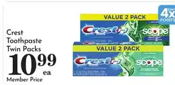 Pavilions Crest Toothpaste Twin Packs offer