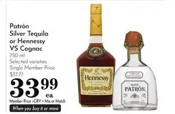Pavilions Patrón Silver Tequila or Hennessy VS Cognac offer