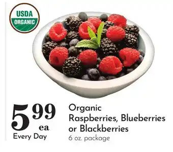Pavilions Organic Raspberries, Blueberries or Blackberries offer