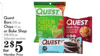 Pavilions Quest Bars 2.12 oz. Chips 1.1 oz. or Bake Shop 1.98-2.01 oz offer