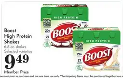Pavilions Boost High Protein Shakes offer