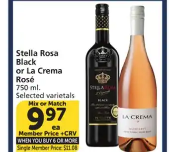 Albertsons Stella Rosa Black or La Crema Rosé offer
