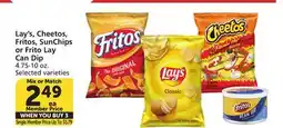 Albertsons Lay's, Cheetos, Fritos, SunChips or Frito Lay Can Dip offer
