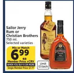 Albertsons Sailor Jerry Rum or Christian Brothers offer