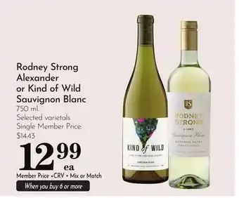 Pavilions Rodney Strong Alexander or Kind of Wild Sauvignon Blanc offer