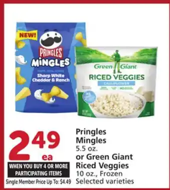 Albertsons Pringles Mingles 5.5 oz. or Green Giant Riced Veggies 10 oz offer