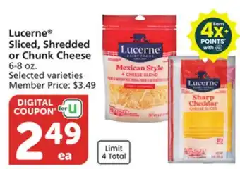 Albertsons Lucerne Sliced, Shredded or Chunk Cheese offer