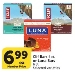 Albertsons Clif Bars 5 ct. or Luna Bars 6 ct offer