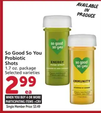 Albertsons So Good So You Probiotic Shots offer