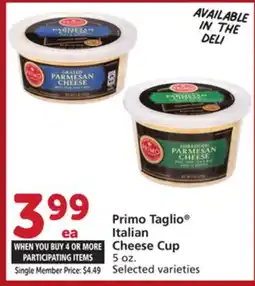 Albertsons Primo Taglio Italian Cheese Cup offer