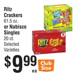 Smart & Final Ritz Crackers or Nabisco Singles offer