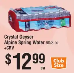 Smart & Final Crystal Geyser Alpine Spring Water offer
