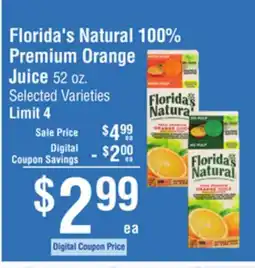 Smart & Final Florida's Natural 100% Premium Orange Juice offer