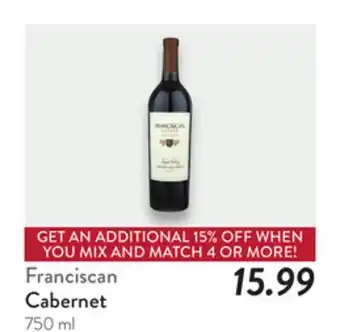 Fresh Thyme Franciscan Cabernet offer