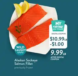 Fresh Thyme Alaskan Sockeye Salmon Fillet offer