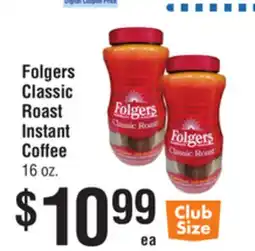 Smart & Final Folgers Classic Roast Instant Coffee offer