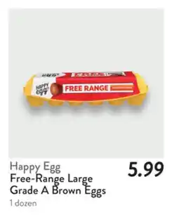Fresh Thyme Happy Egg Free-Range Large Grade A Brown Eggs offer