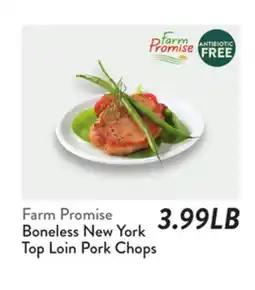 Fresh Thyme Farm Promise Boneless New York Top Loin Pork Chops offer