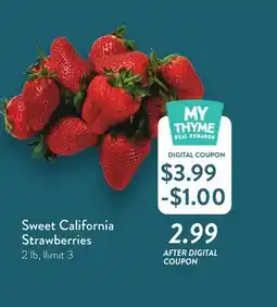 Fresh Thyme Sweet California Strawberries offer
