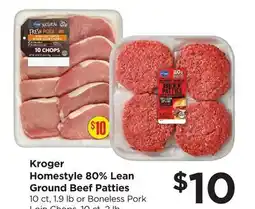 Food 4 Less Kroger Homestyle 80% Lean Ground Beef Patties offer