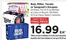 Food 4 Less Bud, Miller, Tecate or Seagram's Escapes offer