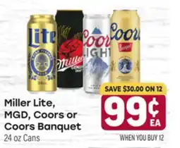 Tony’s Fresh Market Miller Lite, MGD, Coors or Coors Banquet offer
