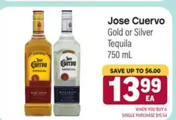 Tony’s Fresh Market Jose Cuervo Gold or Silver Tequila offer