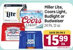 Tony’s Fresh Market Miller Lite, Coors Light, Budlight or Budweiser offer