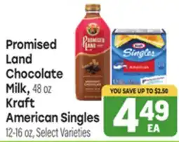 Tony’s Fresh Market Promised Land Chocolate Milk, 48 oz Kraft American Singles 12-16 oz offer