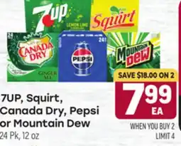Tony’s Fresh Market 7UP, Squirt, Canada Dry, Pepsi or Mountain Dew offer